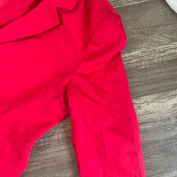 Red express button down blazer, size 10 - Picture 7 of 15